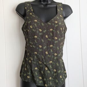 Floral Sleeveless Top - Black